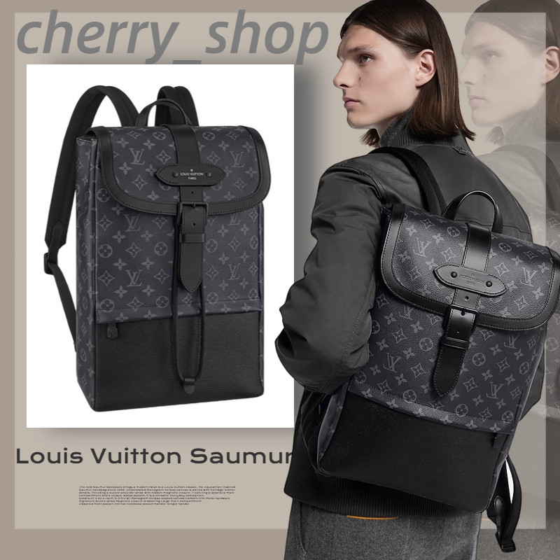 ของใหม่แท้100%/หลุยส์วิตตอง Louis Vuitton กระเป๋าเป้ SAUMUR กระเป๋าเป้ผู้ชาย LV Men's Backpack