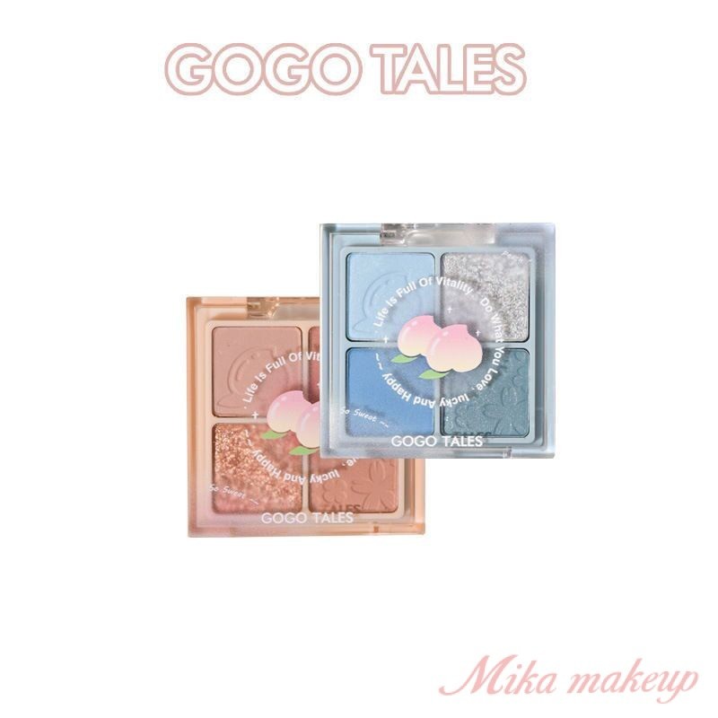 Gogo TALES พาเลทอายแชโดว์ บลัชออน เนื้อแมท ไล่สี 2-in-1 แบบพกพา