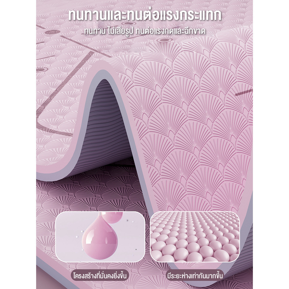 เสื่อออกกำลังกาย เสื่อโยคะ yoga mat TPE เสื่อโยคะอาสนะ ทูโทน กันลื่น ออกกำลังกาย fitness yoga map แบ