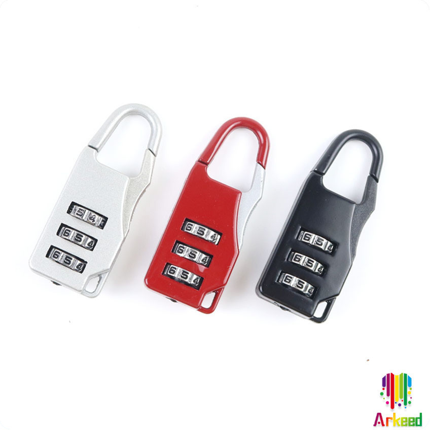 Arkeed กุญแจล็อคกระเป๋าเดินทาง แบบตั้งรหัส 3หลัก กุญแจล็อคเอนกประสงค์ Luggage lock