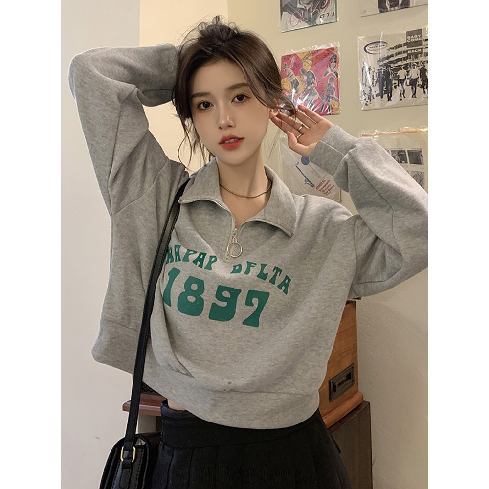 ส่งไวจากไทย TAYCEN M-2XL เสื้อสเวตเตอร์ ลายพิมพ์ แขนยาว เกาหลี ผู้หญิง สเวตเตอร์