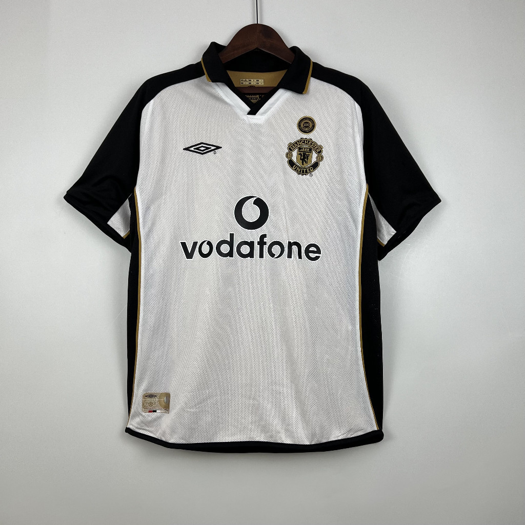 เสื้อกีฬาแขนสั้น ลายทีมชาติฟุตบอล Away Centenary Edition 01-02 M ชุดเยือน สไตล์เรโทร【พลิกกลับได้】