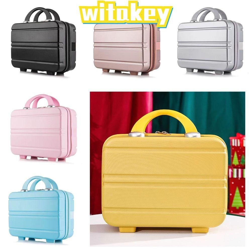 Witakey กล่องเครื่องสําอาง กระเป๋าเดินทาง ขนาดเล็ก 14 นิ้ว แบบใส่รหัสผ่าน สําหรับผู้หญิง