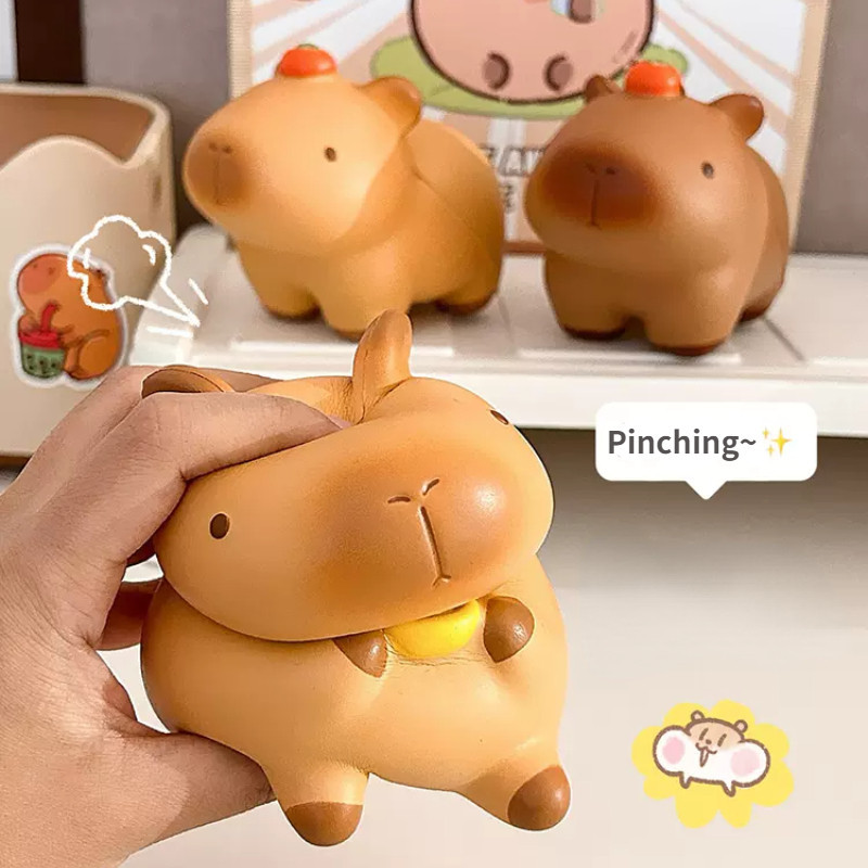 ของเล่นบีบสกุชชี่ EVA ลาย Capybara น่ารัก เหมาะกับเล่นคลายเครียด สําหรับห้องนอน สํานักงาน ตั้งโต๊ะ ของขวัญวันหยุด