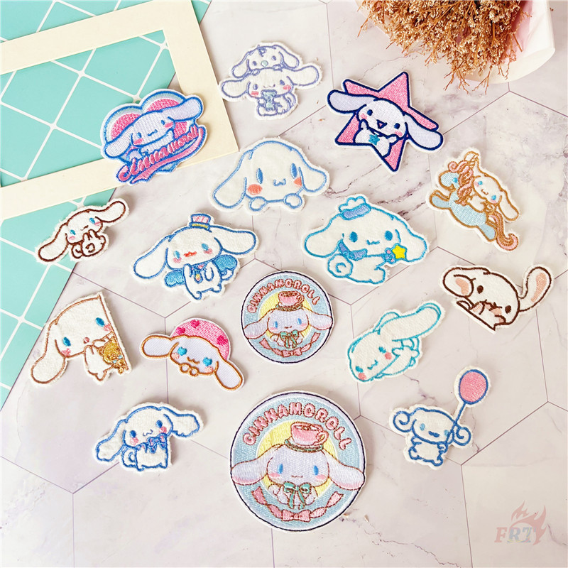 Q Funny Cinnamoroll Series 03 แพทช์สติกเกอร์แบบมีกาวในตัว 1 ชิ้น DIY เย็บบนเหล็กบนเย็บปักถักร้อยอุปกรณ์เสริมป้ายแพทช์