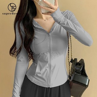 SUPERFLOWER Beat The Heat with This UPF50+ Ice Silk Summer Jacket - Hooded, Finger Loops and Breathable Fabric for Women