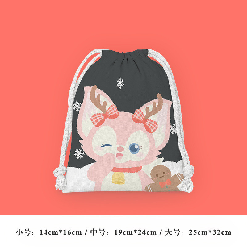 Lingna Belle Drawstring Bag Drawstring Lipstick Bag Cartoon Small Cloth Bag Student Sundries Storage Bag Cosmetic Bag Portable Toiletry Bag ราคา ถูกที่สุด ดีลบีเคเค แกลเลอรีภาพที่ 7