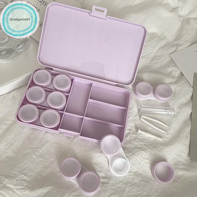 Strongaroetrt Creative Text Simple Portable Contact Lens Box Companion Care Box กล่องคอนแทคเลนส์ vn