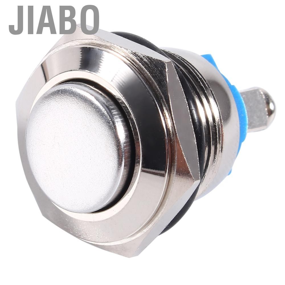 Jiabo Momentary Push Button Start Switch  16mm 12V Waterproof Metal ON OFF Horn Silver with Screw Terminal for 5/8 Mounting Hole