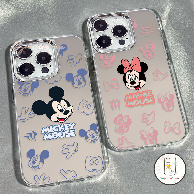 คู่รักแฟชั่นการ์ตูนมิกกี้มินิดูเดิล ที่อยู่อาศัย เข้ากันได้ iPhone 15 14 11 12 13 Pro Max XR 7Plus XS Max X 7 8 Plus SE