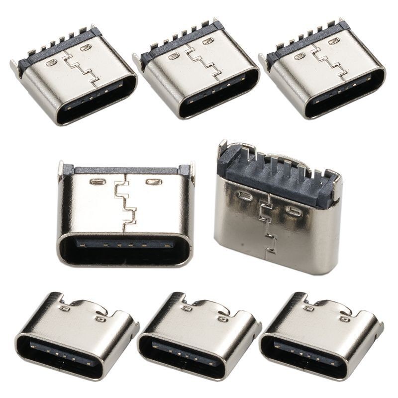 ซ็อกเก็ตเชื่อมต่อ ตัวเมีย Usb-3.1 Type-C 6P 2 พิน 5.0H 6.8H 9.3H 10.0H 10.5H Type-C