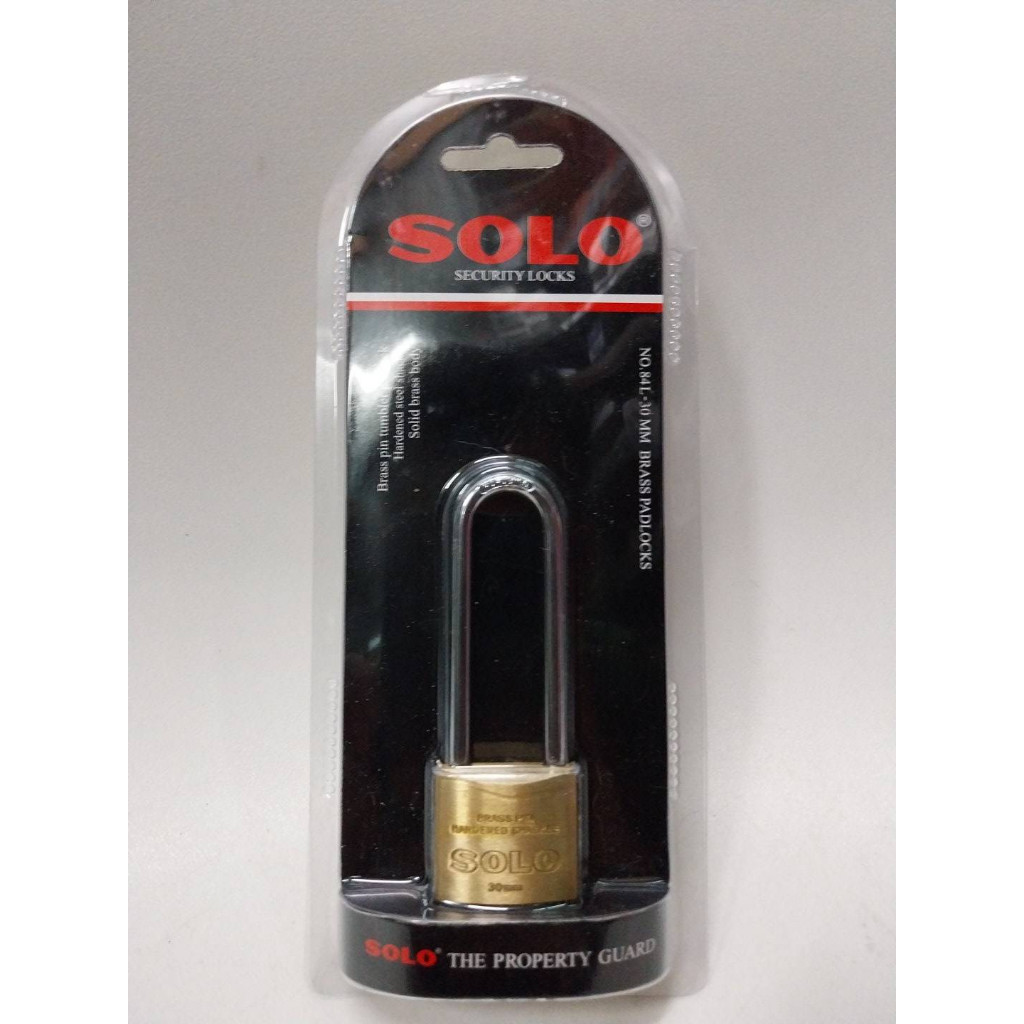 กุญแจ SOLO แม่กุญแจSOLO กุญแจสปริง 30มิล คอยาว SOLO รุ่น NO.84L 30mm. แม่กุญแจSOLO