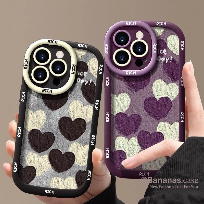 เคสโทรศัพท์มือถือ แบบนิ่ม พิมพ์ลายหัวใจ สําหรับ iPhone 15 14 13 12 11 Pro Max X Xr Xs Max 7 8 Plus
