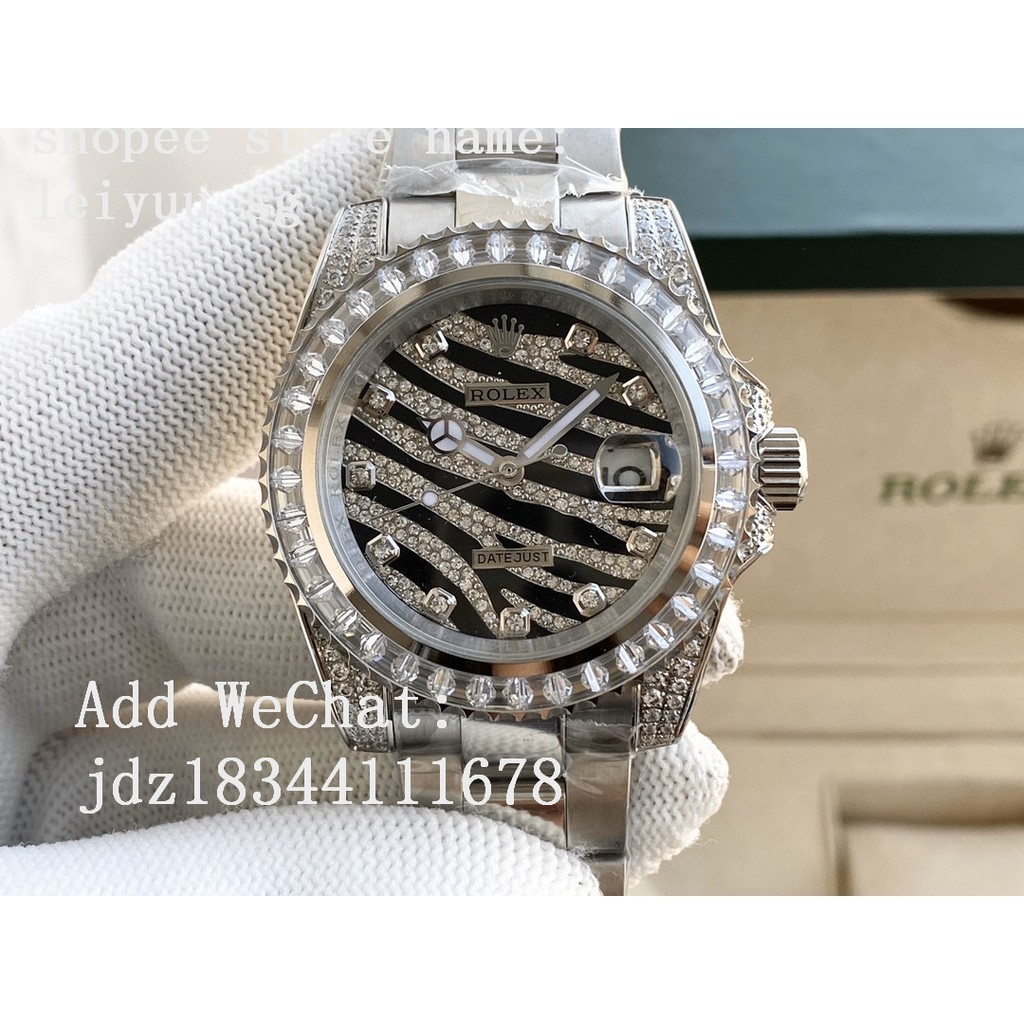 Rolex Datejust นาฬิกาข้อมืออัตโนมัติ ประดับเพชร สําหรับผู้ชาย