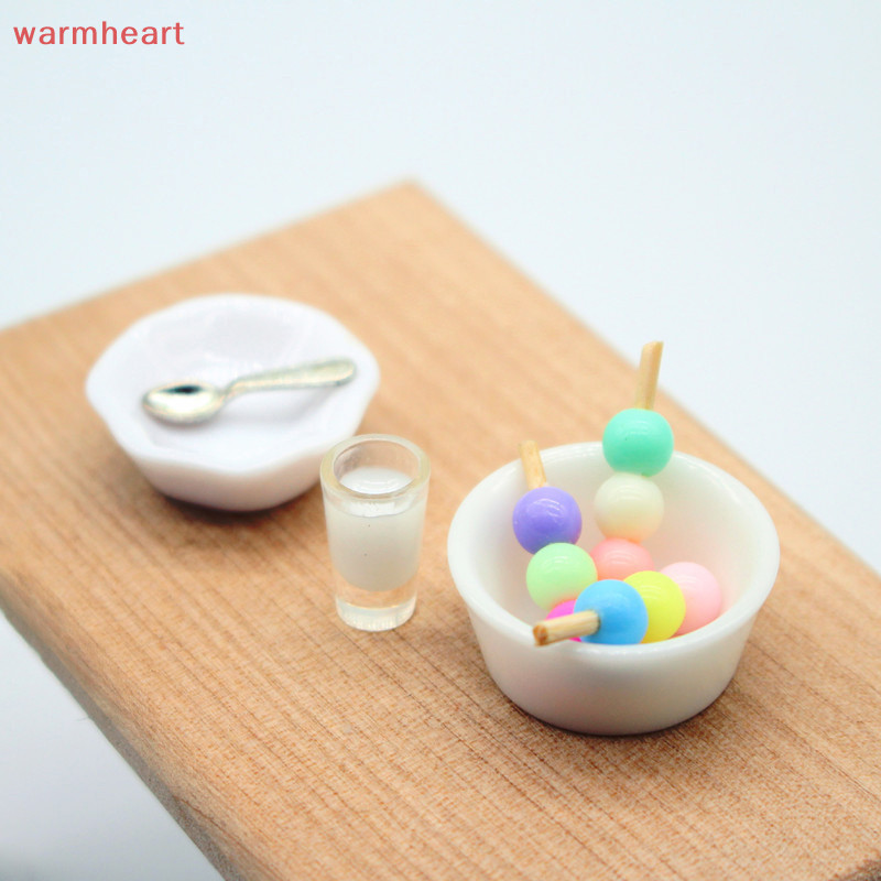 (warmheart) ชุดเครื่องใช้บนโต๊ะอาหาร ลูกชิ้นปลา ขนาดเล็ก สําหรับตกแต่งบ้านตุ๊กตา 1/12