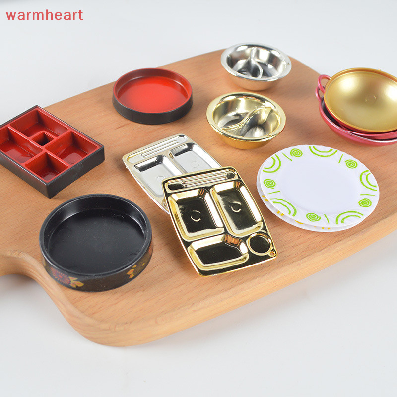 (warmheart) จาน ชาม ช้อน หม้อจําลอง ขนาดเล็ก อุปกรณ์เสริม สําหรับบ้านตุ๊กตา