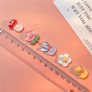 [พร้อมส่ง] แผ่นกาวเรซิ่น ลายการ์ตูนน้ําแข็งใส แฮนด์เมด สําหรับทําเครื่องประดับ ติดเคสโทรศัพท์มือถือ เชือกรัดผม 100 ชิ้น