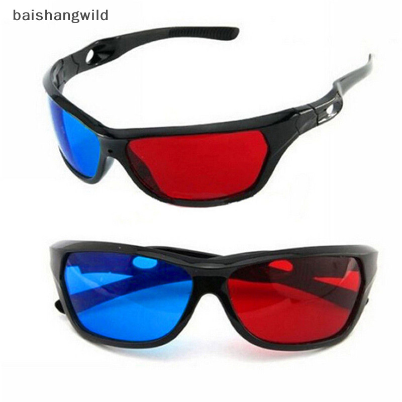Bwth แว่นตา 3D กรอบสีแดง สีฟ้า สีดํา สําหรับดูหนัง DVD เกมเยลลี่
