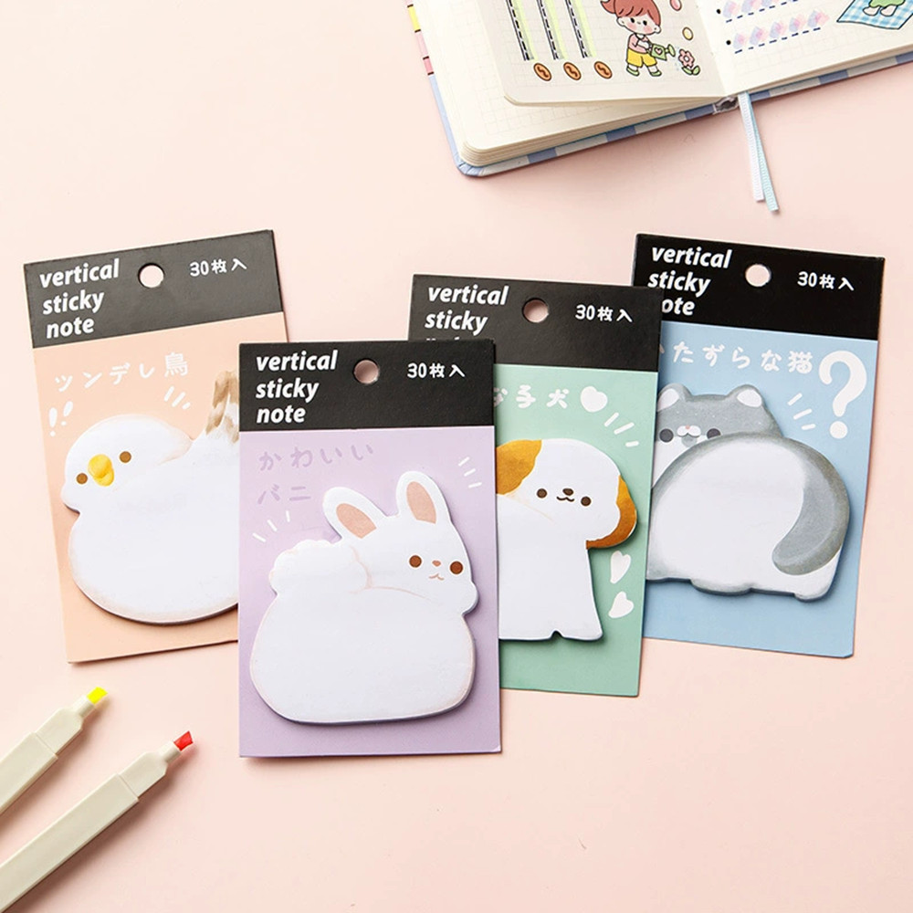 สัตว์น่ารัก Sticky Notes นักเรียน Memo Notepad ข้อความกระดาษโน้ตเครื่องเขียน