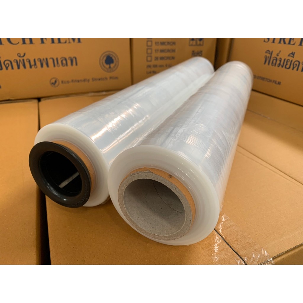 (6ม้วน) ฟิล์มยืดพันพาเลท หนา12/15/17/20ไมครอน กว้าง 50 เซนติเมตร ยาว100 - 300เมตร   ฟิล์มยืดราคาถูก