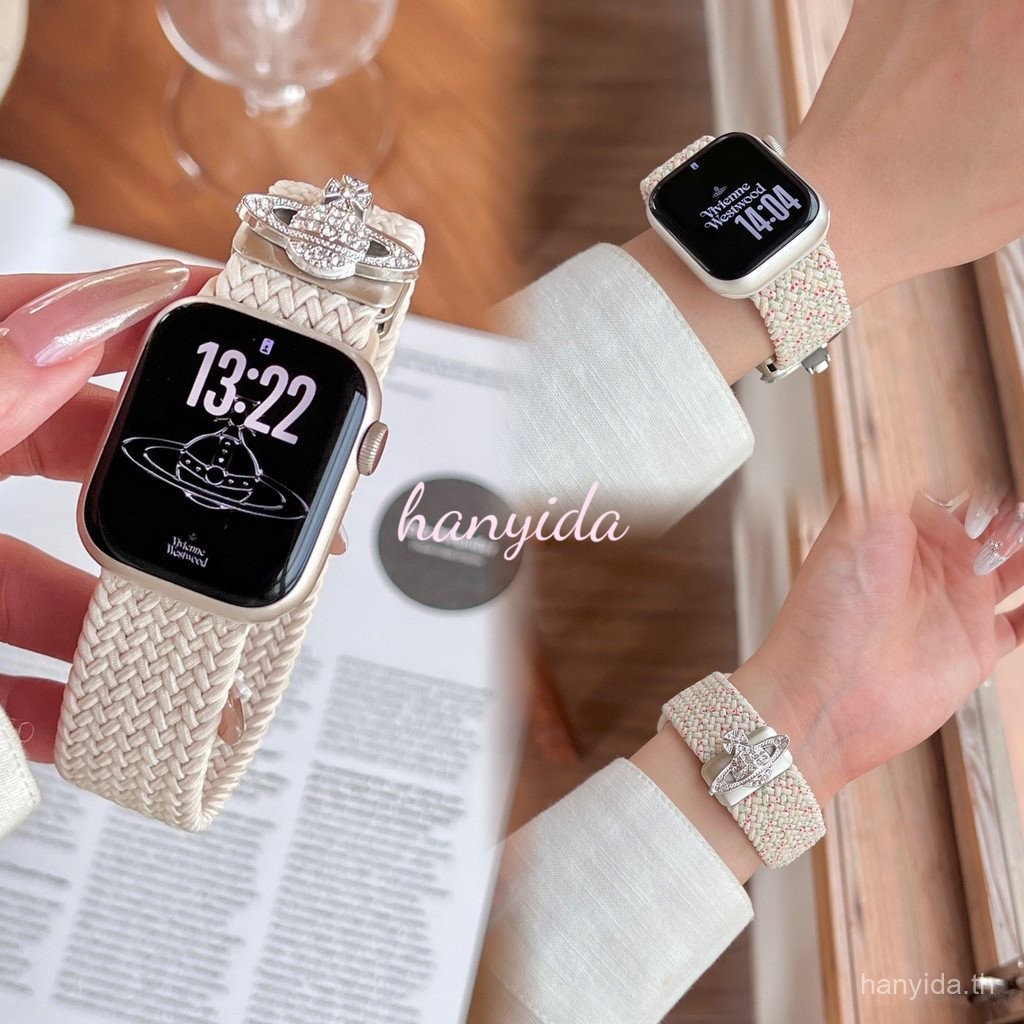 สายรัดแม่เหล็กยืดหยุ่น West Empress Dowager Saturn เหมาะสำหรับ Apple Watch รุ่น Iwatch10 987654 อัลตร้า/SE