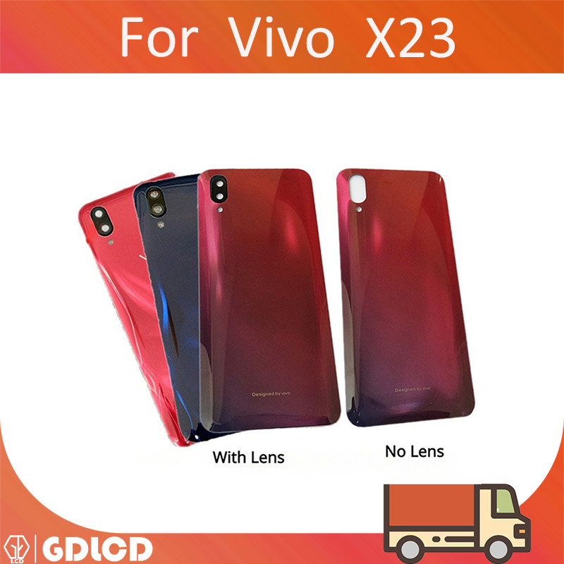 สําหรับ VIVO X23 V1809A V1816A V1809T ฝาครอบแบตเตอรี่กระจกด้านหลังประตูด้านหลังพร้อมเลนส์กล้อง