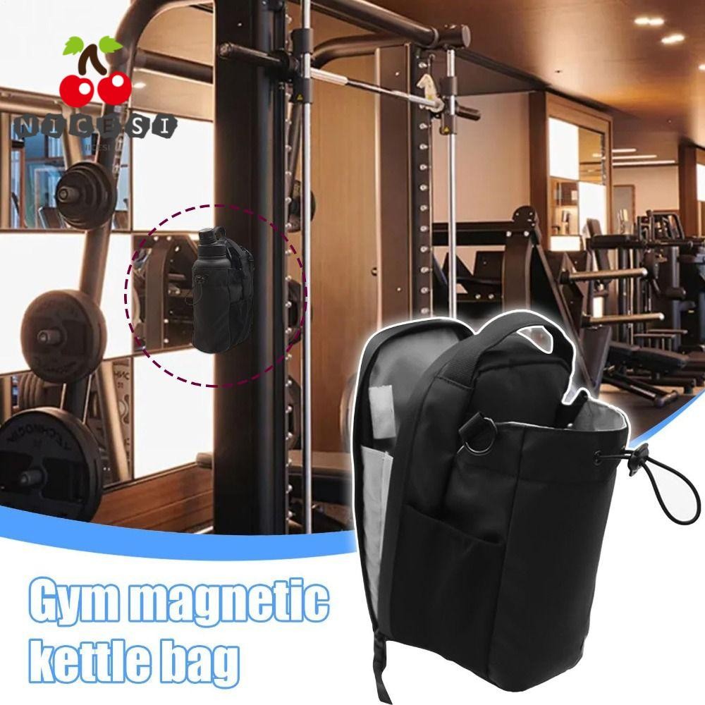 Nicesi Gym ที่วางแก้วน้ําเฉพาะ, กระเป๋าขวดน้ําแม่เหล็ก Muti-Pocket, Muti-functional Portable Large Capacity Magnet Gym Bag Outdoor Sports