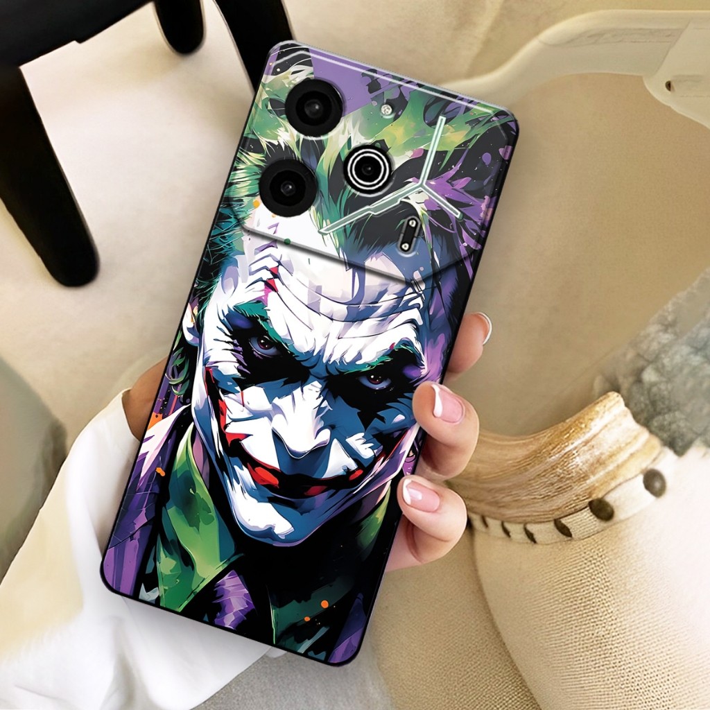 HP ยืดหยุ่นยาง Procamera Softcase สําหรับเซลล์ TECNO POVA 6 / POVA 6 Pro 2024 พร้อม J0ker Motif / เค