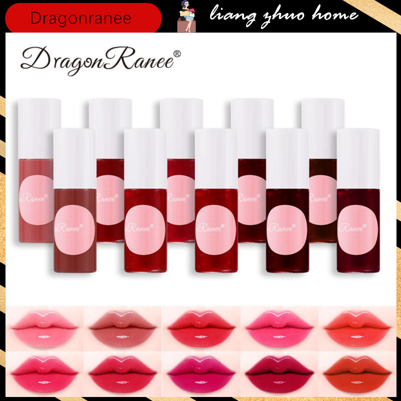 Dragon Ranee Pearlescent Glitter Plumping Lip Gloss Mirror Jelly Moisturizing Rose Pink Liquid ลิปสติกใสเซ็กซี่ Lip Tint Nude ริมฝีปากแต่งหน้า