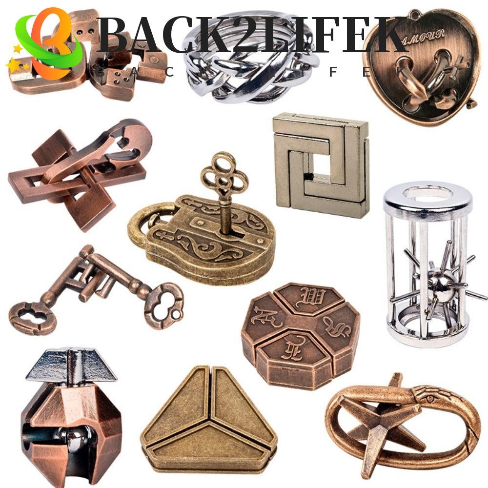 Back2lifek โลหะสมอง Teaser ของเล่นสําหรับเด็กผู้ใหญ่เกมสติปัญญาปริศนาการเรียนรู้ในช่วงต้นบล็อกเกมของเล่น Magic Baffling Intelligence โลหะลวดปริศนา