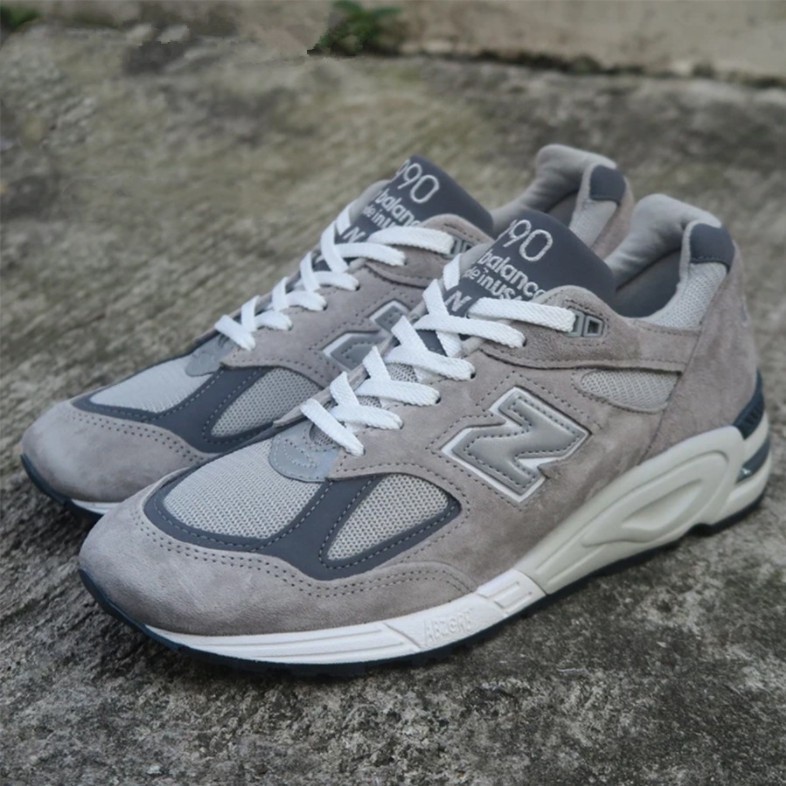 New Balance New Classic Shoes Rocking Running Retro กลางสีเทา Cano Yuanzu 990 nb 990v2 แฟชั่น