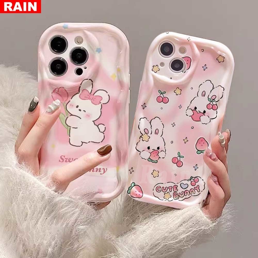 เคสโทรศัพท์มือถือ ลายการ์ตูนกระต่าย ดอกไม้ สีชมพู สําหรับ VIVO Y17S Y27S Y36 Y56 Y02 Y02T Y16 Y22S Y15S Y15A Y01 Y21 Y12S Y12A Y12 Y15 Y17 Y19 Y91C Y30i Y50 Y33S Y51 Y31