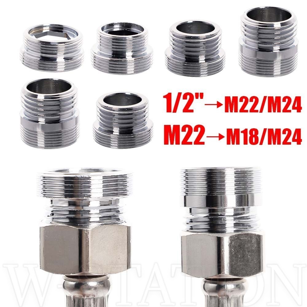 อะแดปเตอร์ก๊อกน้ํา ตัวผู้ 1/2 นิ้ว M22 M24-22 มม. ตัวผู้ เป็น M18 M24 ข้อต่อก๊อกน้ํา อะลูมิเนียม ทนทาน