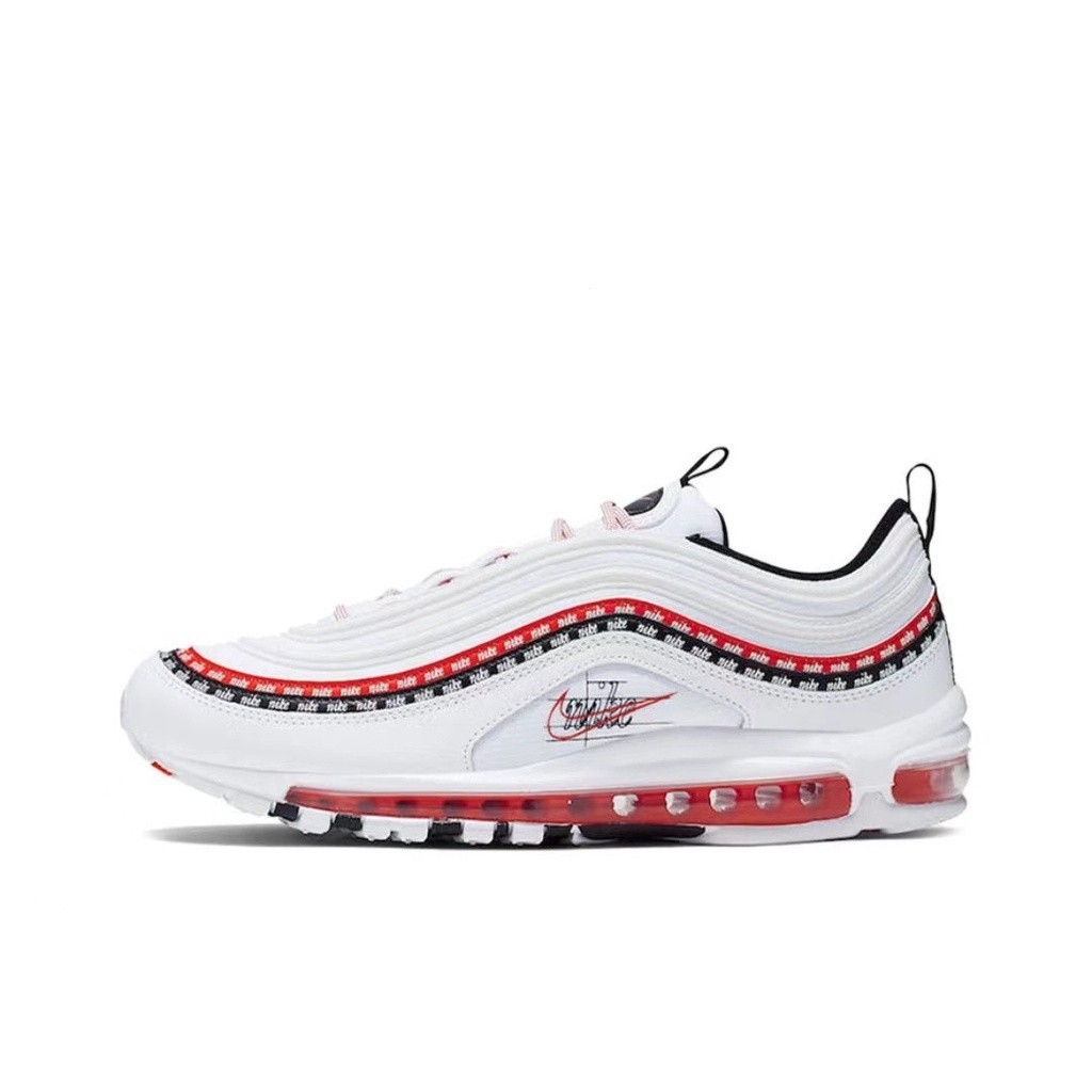 Nike Air Max 97 รองเท้ากีฬา รองเท้าวิ่ง ระบายอากาศ สีขาว สีแดง 92 สี สําหรับผู้ชาย และผู้หญิง