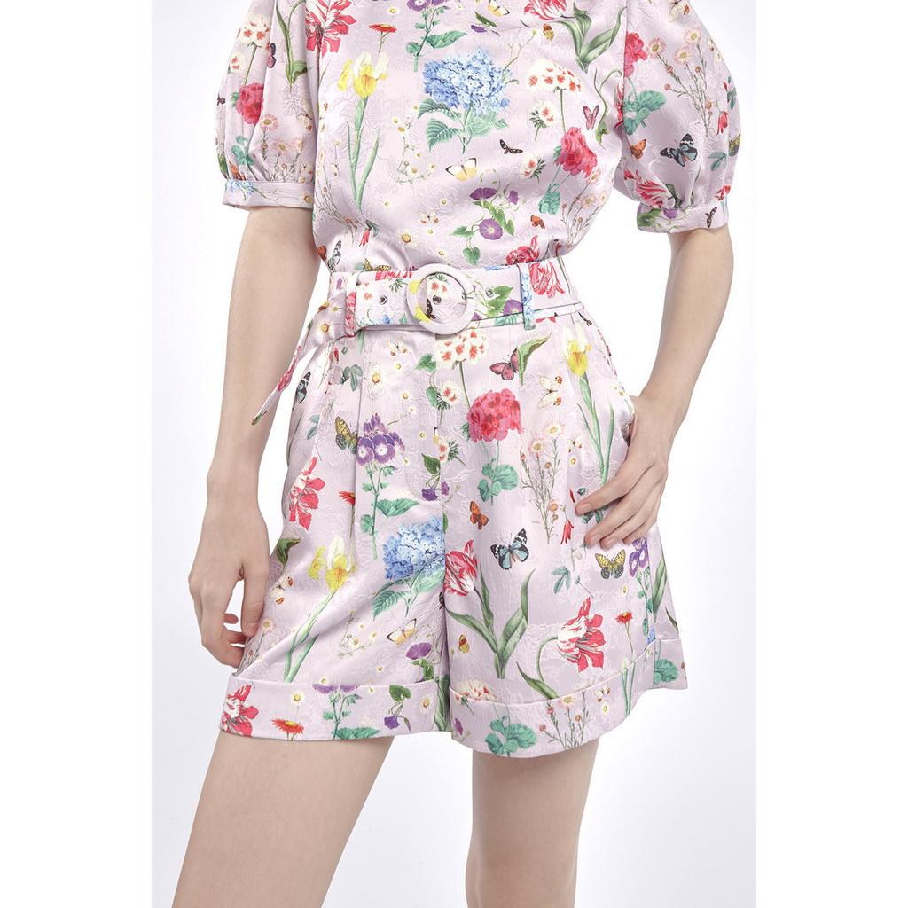 EP กางเกงขาสั้นลายฟลอรัล ผู้หญิง | Floral and Butterfly Print Shorts | 04870
