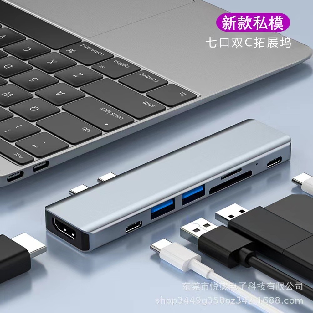 USB C Hub 7 in 1 Type C to HDMI 4K for MacBook Pro 2020, MacBook Air 2020, iPad Pro 2020, SAMSUNG