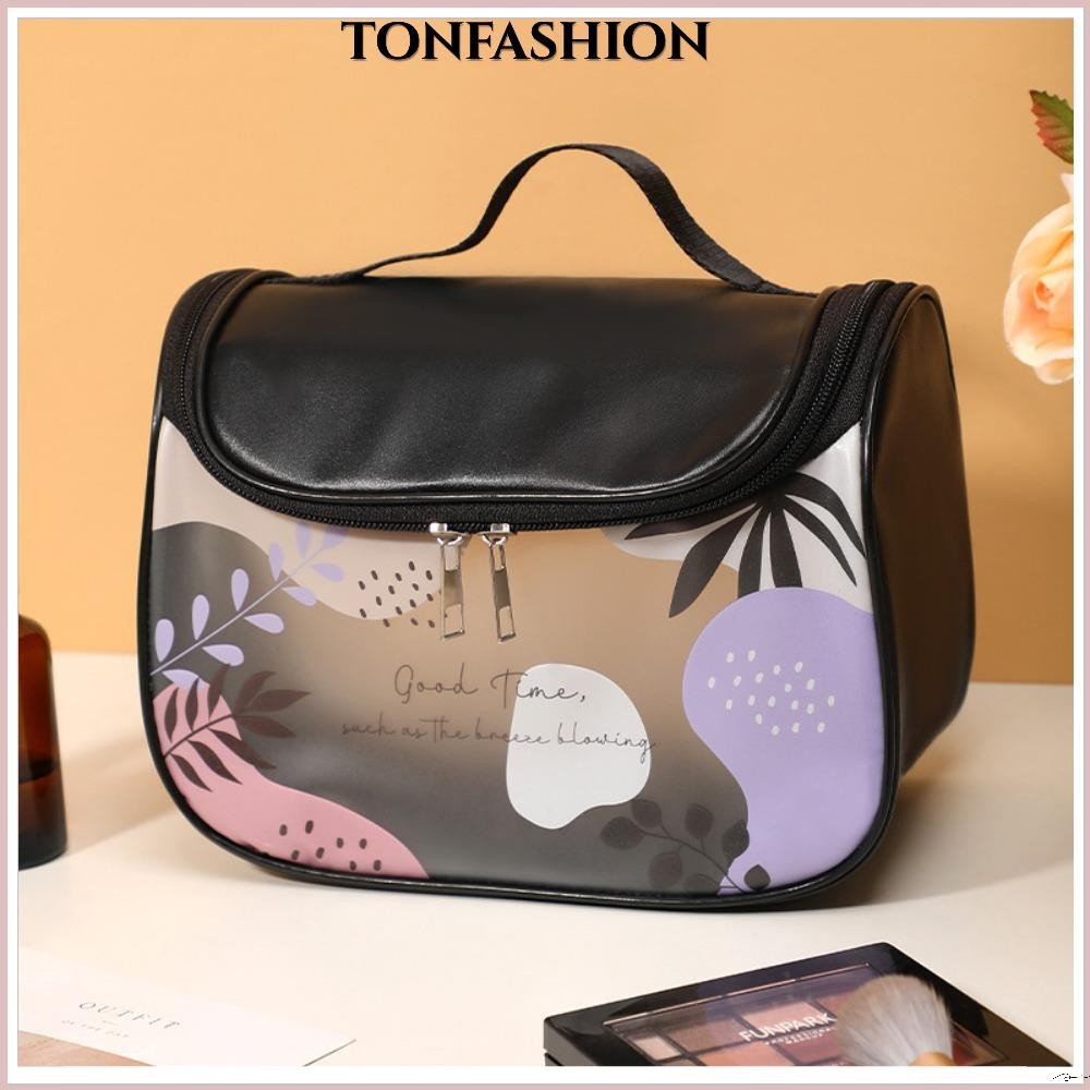 Tonfashion กระเป๋าเครื่องสําอาง จัดระเบียบเครื่องสําอาง กันน้ํา เดินทาง กระเป๋าอุปกรณ์อาบน้ํา กระเป๋าถือ ตะขอ