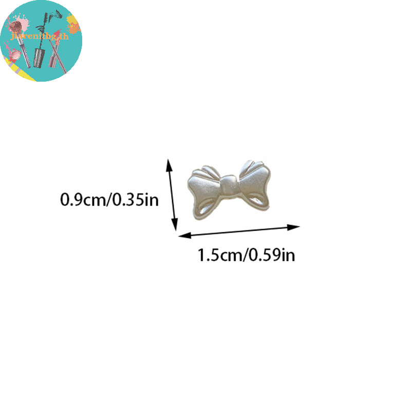 Renbg อุปกรณ์ตกแต่งเล็บเรซิ่น รูปโบว์ 3D สีขาว ประดับไข่มุก สไตล์ฝรั่งเศส เรโทร DIY 20 ชิ้น ต่อถุง - รูปที่ 5