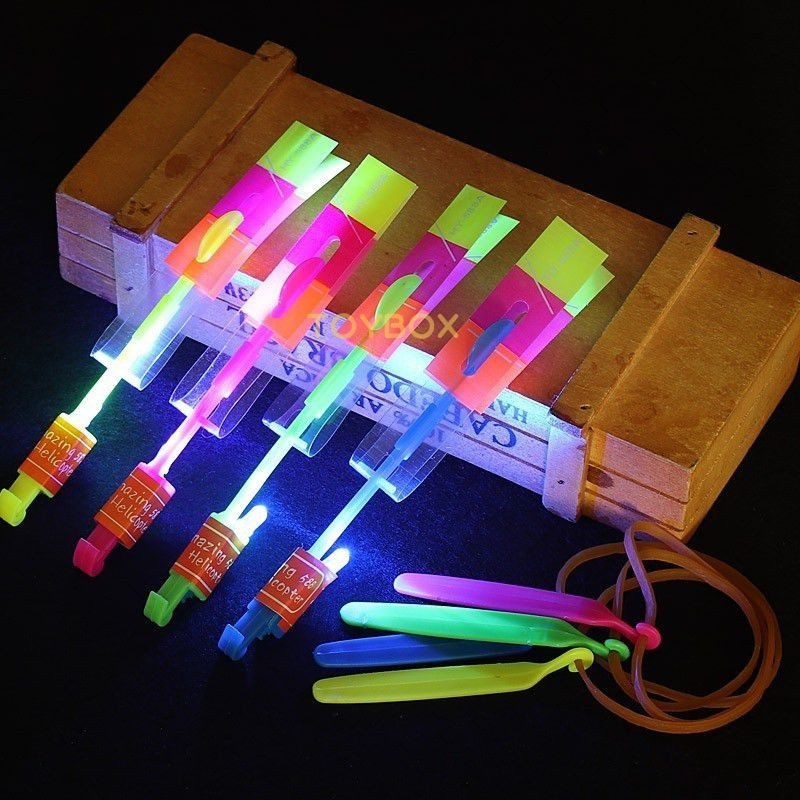 ของเล่น เฮลิคอปเตอร์ จรวด ลูกศรบิน มีไฟ LED ยางรัด ของขวัญ สําหรับงานปาร์ตี้