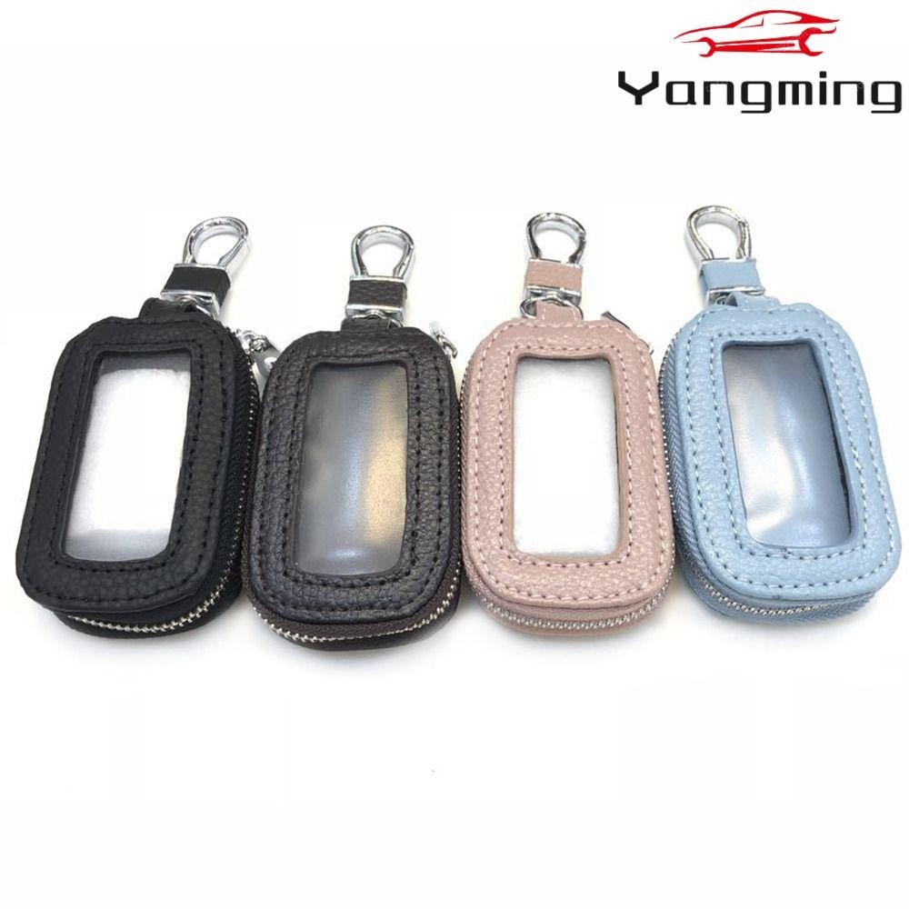Yangming กระเป๋าใส่กุญแจรถ, ที่ใส่พวงกุญแจหนัง คลาสสิก, ตะขอทนทาน ซิป กระเป๋าใส่กุญแจผู้ชาย ผู้หญิง