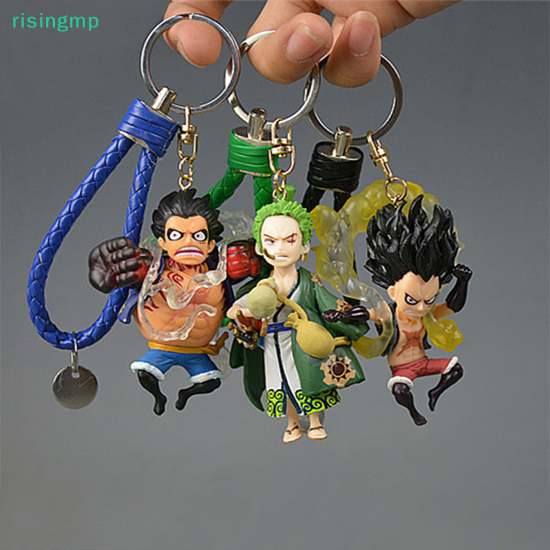 [risingmp] พวงกุญแจฟิกเกอร์ PVC รูปลูฟี่ โซโร ซันจิ วันพีช 3D