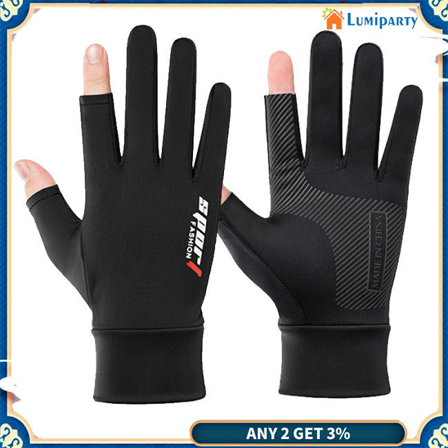 Lumiparty ถุงมือผ้าไหมน้ําแข็ง กันลื่น ระบายอากาศ กีฬากลางแจ้ง ขับรถ ขี่ หน้าจอสัมผัส ถุงมือบาง ป้องกันรังสียูวี