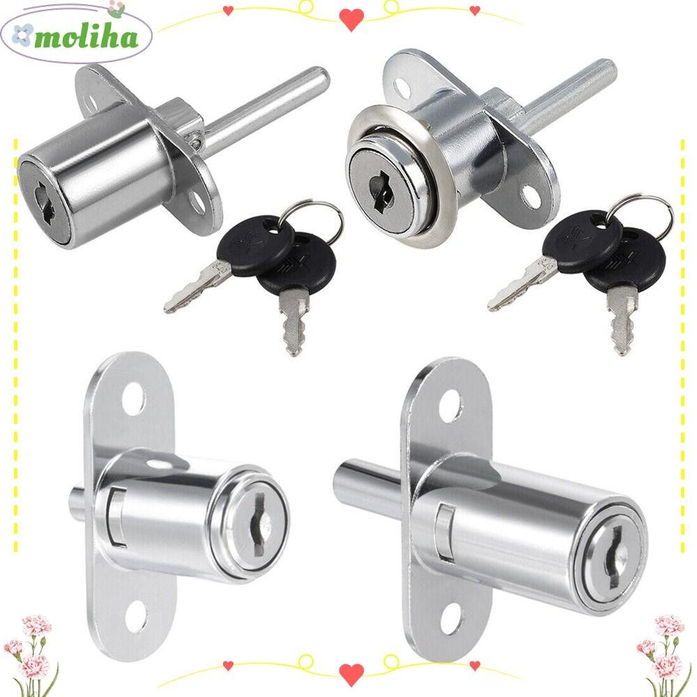 Moliha ที่จับประตูตู้ เฟอร์นิเจอร์ โลหะผสมสังกะสี กันขโมย ทนทาน พร้อมกุญแจล็อคตู้ ลิ้นชัก