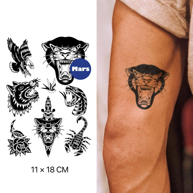 Mars Tattoo NEW Technology Magic - ติดทนนาน 2 สัปดาห์, รอยสักชั่วคราว, สติกเกอร์รอยสัก, SH138