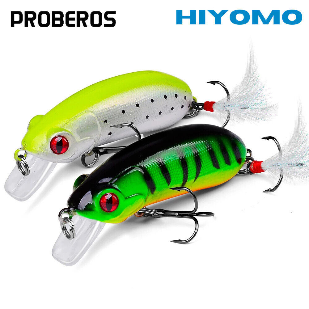 Proberos 1pcs Top Water Lure เหยื่อลอย 6.2 ซม.10g Minnow Lure Crankbait 8 # Treble Hook Crank Lures ภายในตกปลาเกียร์