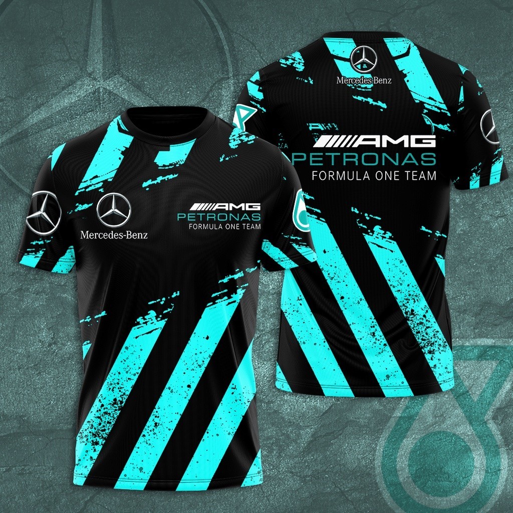 เสื้อยืดพิมพ์ลายแบบ 3D Mercedes F1 AMG Petronas สำหรับผู้ชาย ไซส์ S-6XL