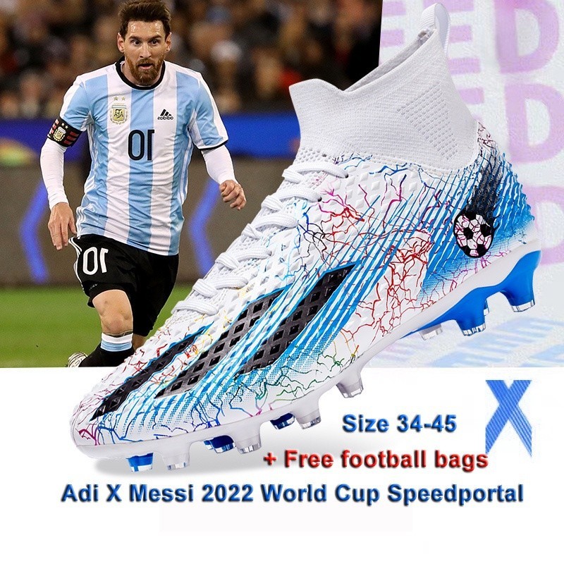 2024 รองเท้า Adi X Messi 2022 World Cup speedportal รองเท้าฟุตบอลเด็กรองเท้าเด็กผู้ชายพร้อมสต็อก