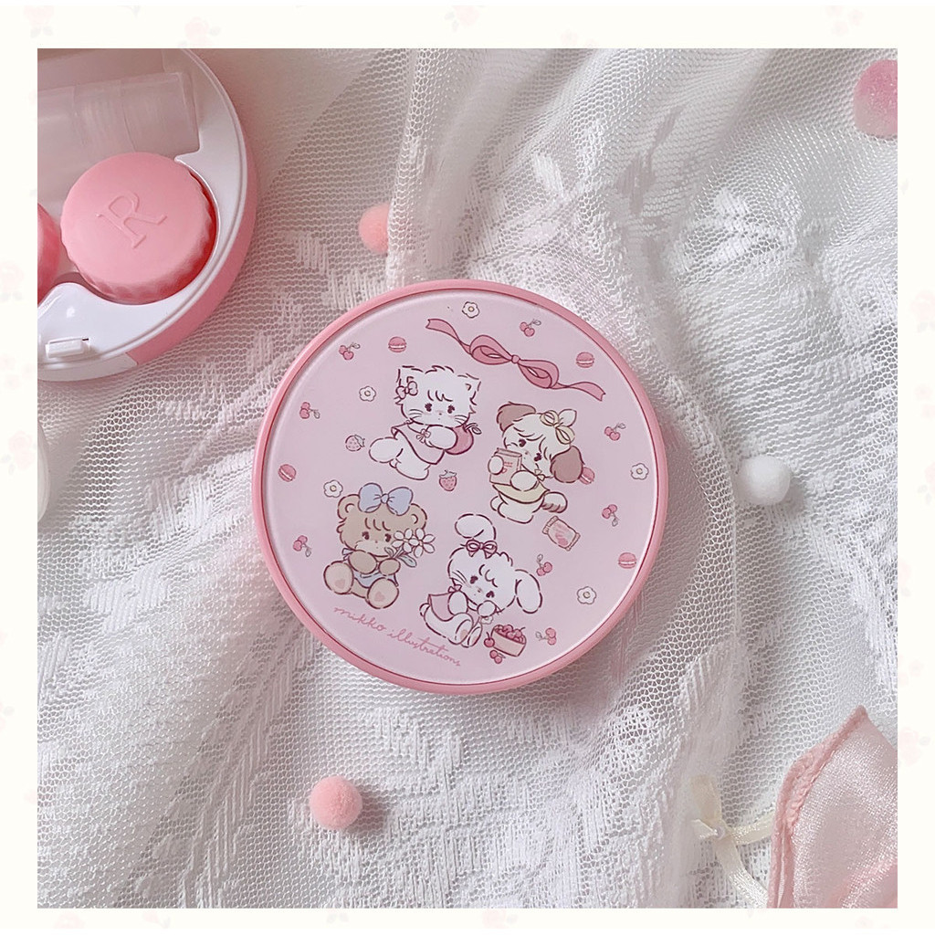 Mikko Joint Contact Lens Case Girl Heart กล่องเก็บคอนแทคเลนส์เครื่องสําอางแบบพกพาพร้อมกระจก - รูปที่ 5
