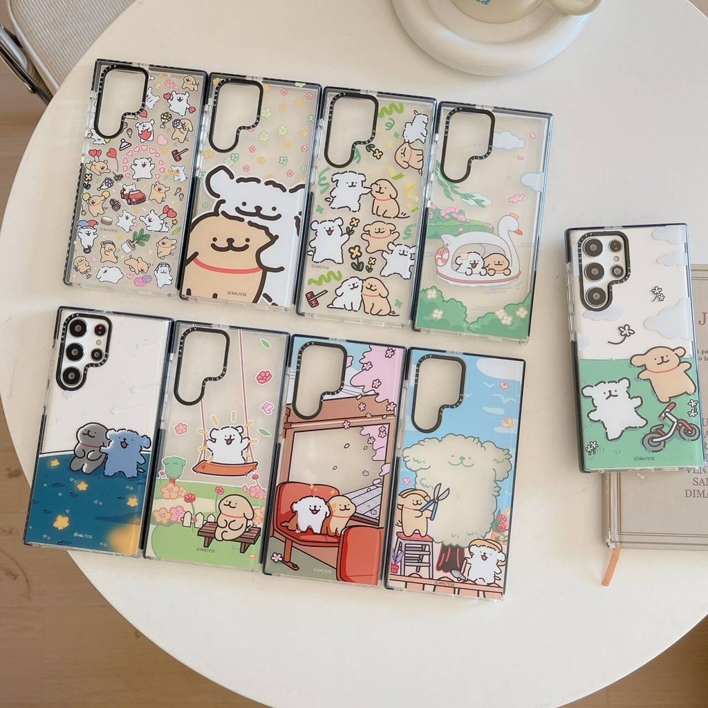Casetify【line Dog Maltese】ใหม่ เคสโทรศัพท์มือถือแบบนิ่ม TPU กันกระแทก ลายอะนิเมะ สําหรับ Samsung Galaxy S24 Ultra S23 Ultra Plus S22 Plus Ultra S21 Ultra Plus