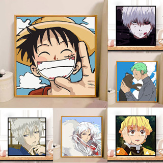 อะนิเมะน่ารัก จิตรกรรมดิจิตอล 20X20ซม DIY ระบายสีตามตัวเลข ภ…